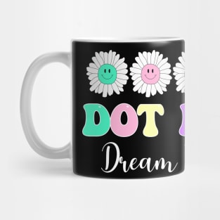 Happy Dot Day Hippie Flowers Retro Groovy Teacher Mug